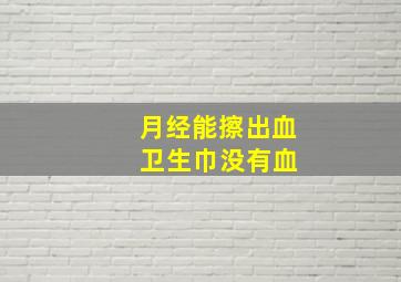 月经能擦出血 卫生巾没有血